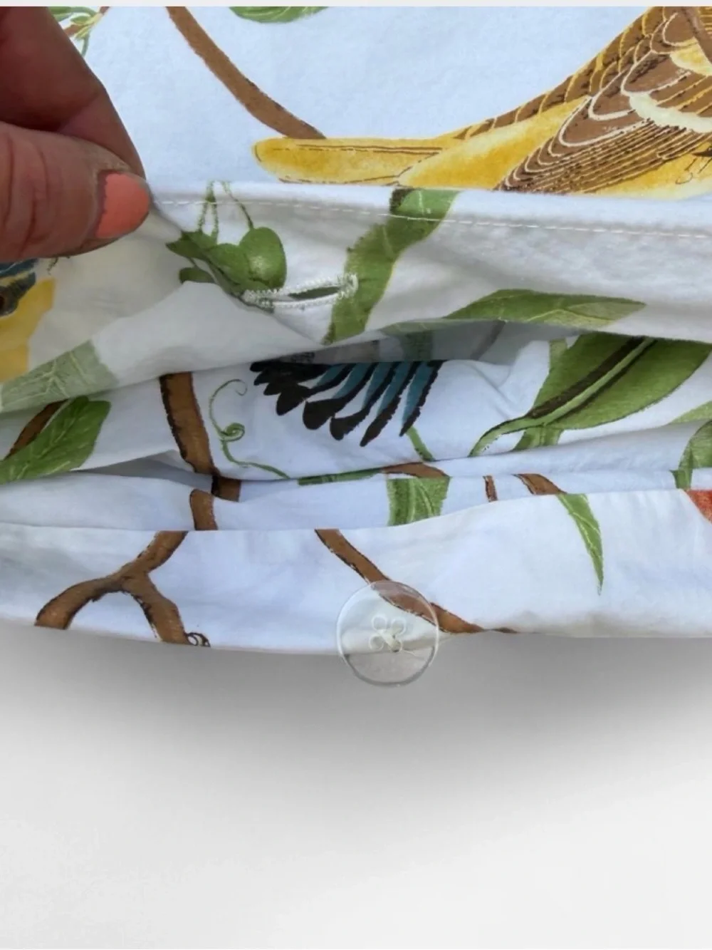 Pottery Barn Spring Sparrow Bird Botanical Cotton Duvet Cover Full Rare